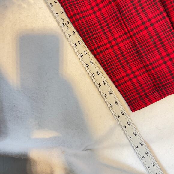 Terra & Sky Stretch Pull On Pant Ankle Woman's 1X (16W-18W) Red Black Plaid - Picture 6 of 12